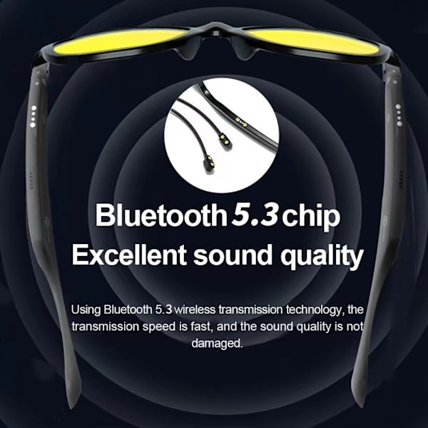 LENOVO C8-Lite Bluetooth Aurinkolasit Headset Langattomat kuulokkeet - Keltainen Yellow