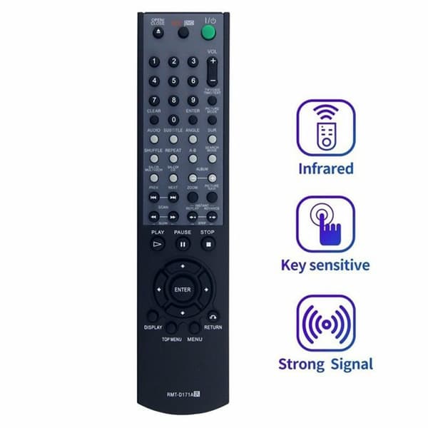 Fjärrkontroll Ersättning för RMT-D171A För Sony DVD Svart