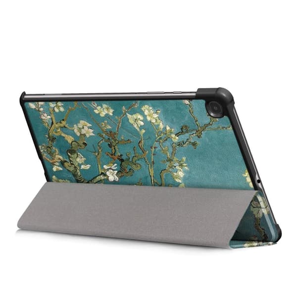 Tri-fold Stativveske for Samsung Galaxy Tab S6 Lite - Mandelblomst Black