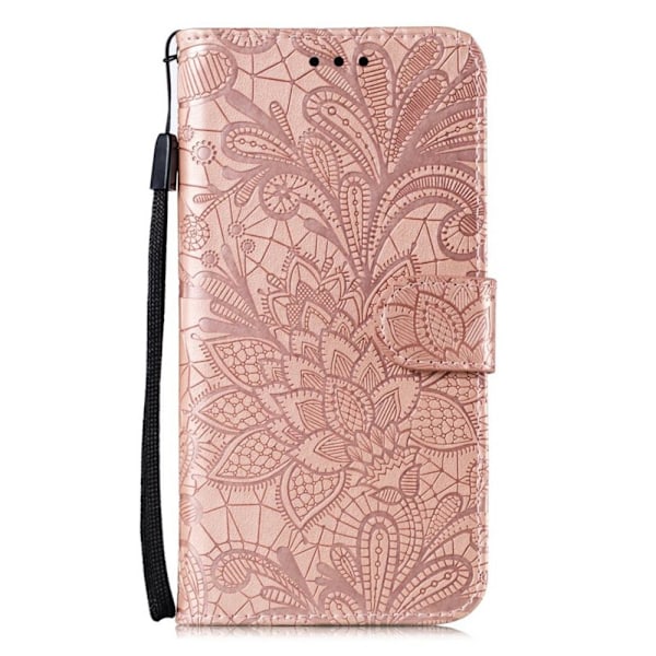 Till Samsung Galaxy A16 5G / A16 4G fodral i PU-läder med Blommönster - Roséguld Guld