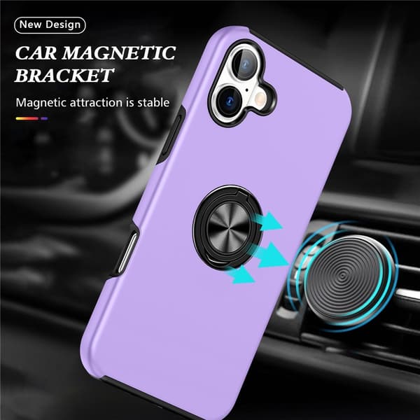 For iPhone 17 Hybrid-deksel med Fingerring Purple