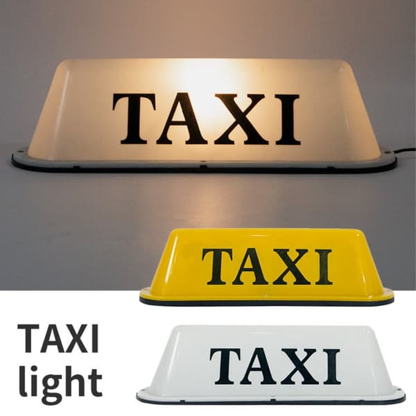 12V Universal Taksi Taklampe PP Tak LED Lampe - Hvit / Gummimagnet White