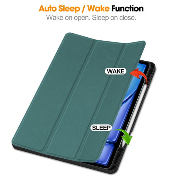 Till iPad Air 13 (2024) Slim fit tri-fold fodral Pennfack - Grön Grön