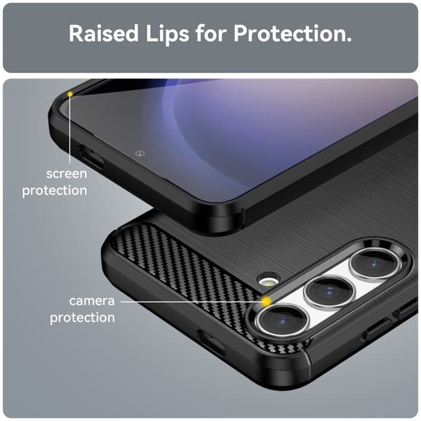 Mobildeksel for Samsung Galaxy S24, TPU med karbonfibertekstur Black
