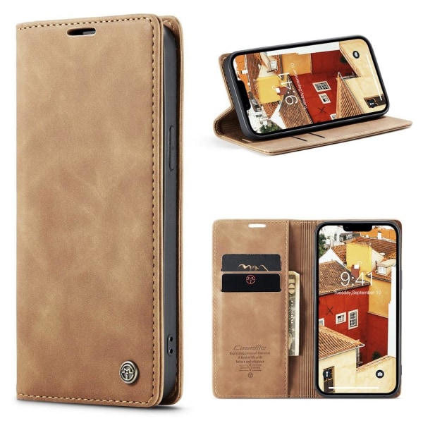CASEME Retro tegnebog taske til iPhone 15 - Brun Brown