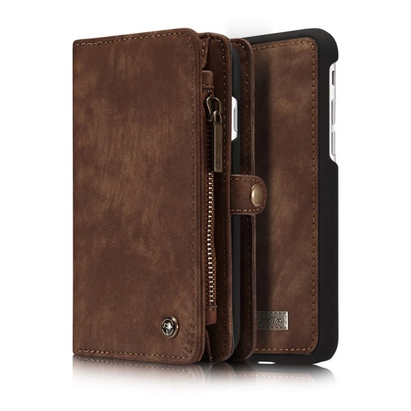 CASEME iPhone 8 / 7 / SE Retro Split läder plånboksfodral - Brun Brun