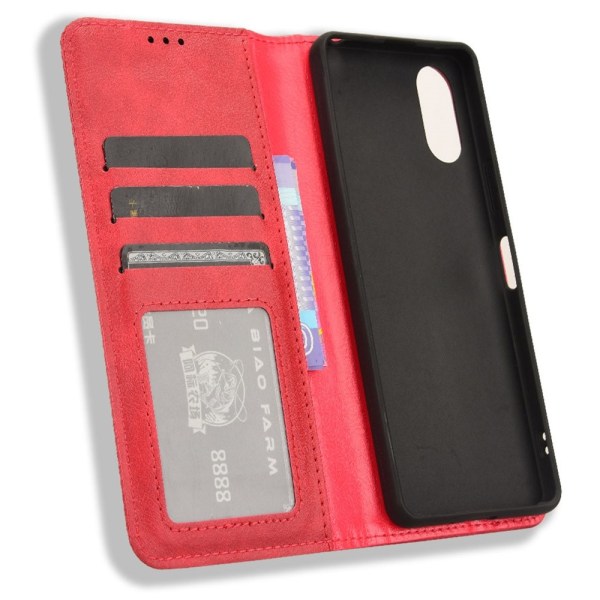 Wallet Stand Flip-telefonetui til Xperia 10 VI Red