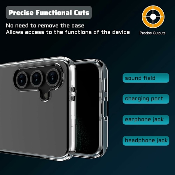 För Samsung Galaxy A26 5G genomskinligt TPU mobilskal + härdat glas Transparent