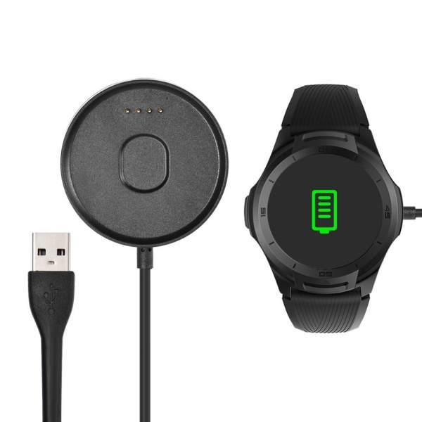 Ticwatch S2 E2 USB Laddningskabel / docka 1m Svart
