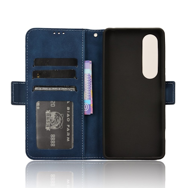 Lompakkoteline Käännettävä Puhelinkotelo Xperia 1 VI Blue