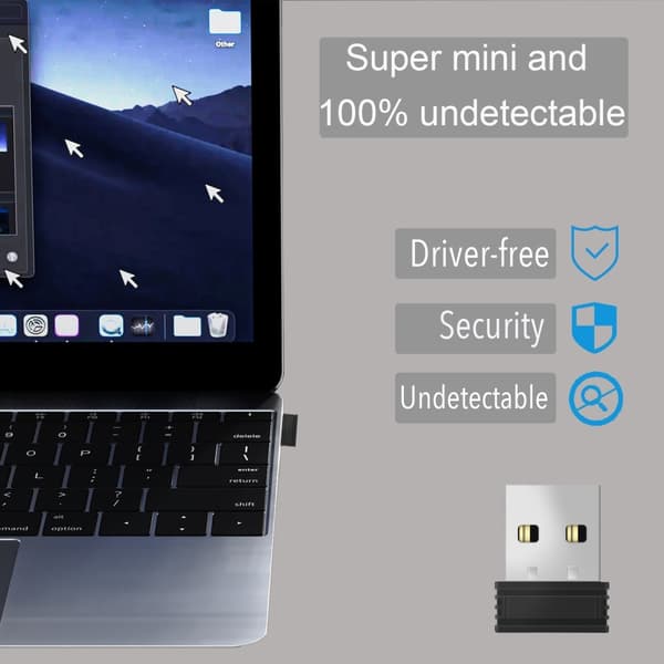 USB Mouse Jiggler Portable Mini Mouse Mover driver-fri holder computeren aktiv Black