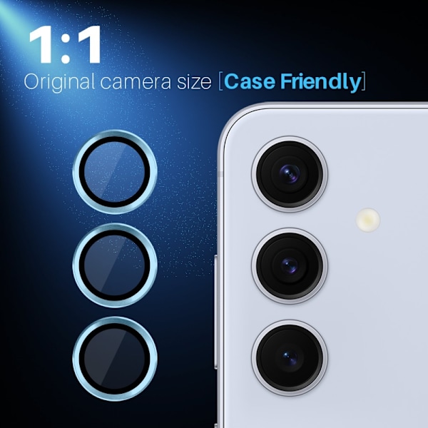 NORTHJO Samsung Galaxy S25 Karkaistu Lasi Kameran Linssinsuoja Blue