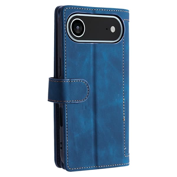Til iPhone Air Etui med Lynlåslomme og 9 Kortlommer Blue
