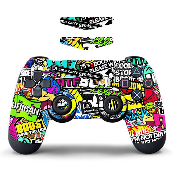 Sony PS4 / PS4 Slim Game Controller Irrotettava tarra - Graffiti Multicolor