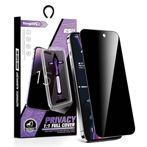 iPhone 17 Pro Max Anti-spy Privacy Tempered Glass -näytönsuoja Black