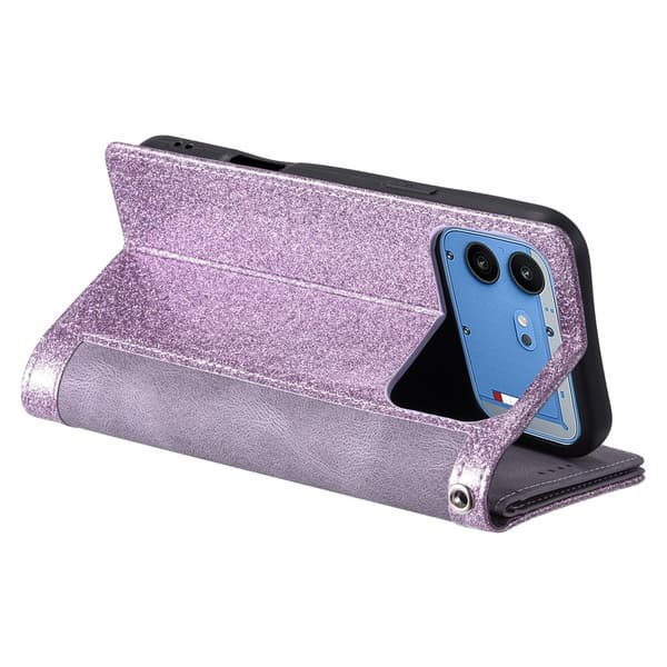 Mobildeksel med kortlommer og håndleddsstropp til Nothing Phone (4b) Purple