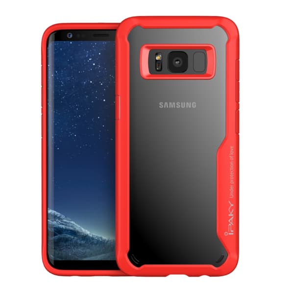 IPAKY Samsung Galaxy S8 Plus TPU Hybrid Skal - Punainen Black