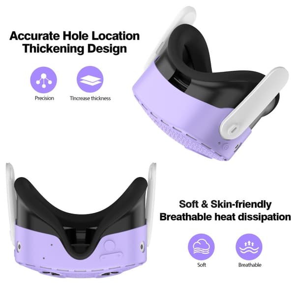För Meta Quest 3S Skyddsfodral VR Headset Silikonskydd - Lila Lila