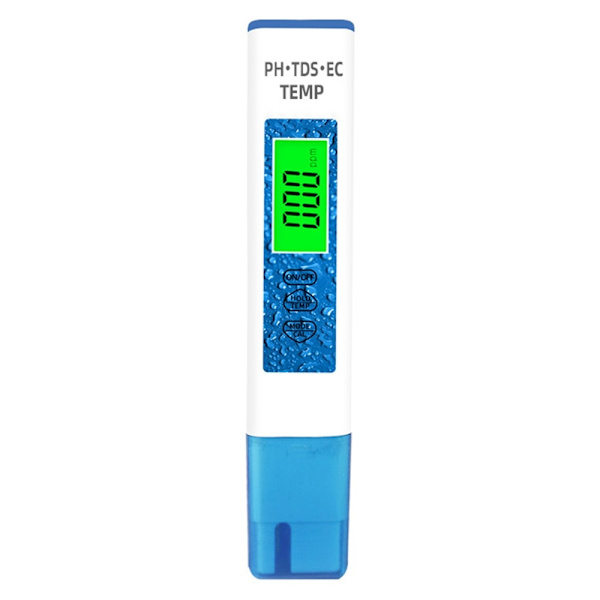 4-i-1 test for vandkvalitet PH TDS EC TEMP testpen White