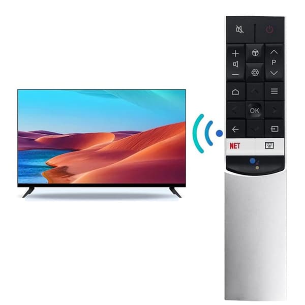 Fjernkontroll utskiftning for RC602S JUR2 for TCL TV stemmeaktivert Silver