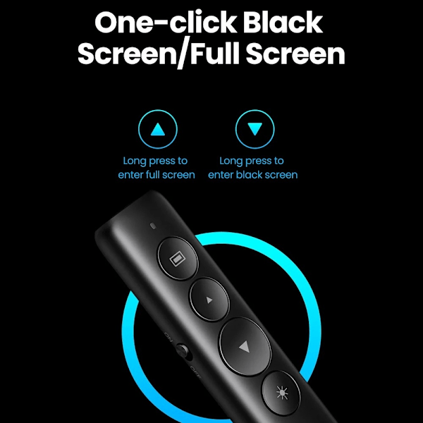 Wireless Presenter Genopladelig multifunktionsfjernbetjening laserpointer Black