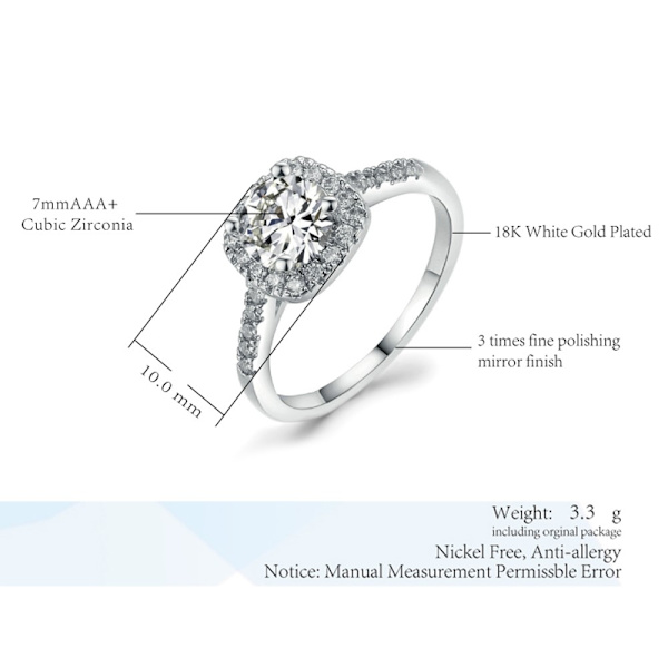 2st Ringar Cubic Zirconia Stapelbara - Storlek 6 / Silver Silver