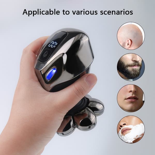 5-i-1 multifunksjonell elektrisk barbermaskin med digital skjerm Silver