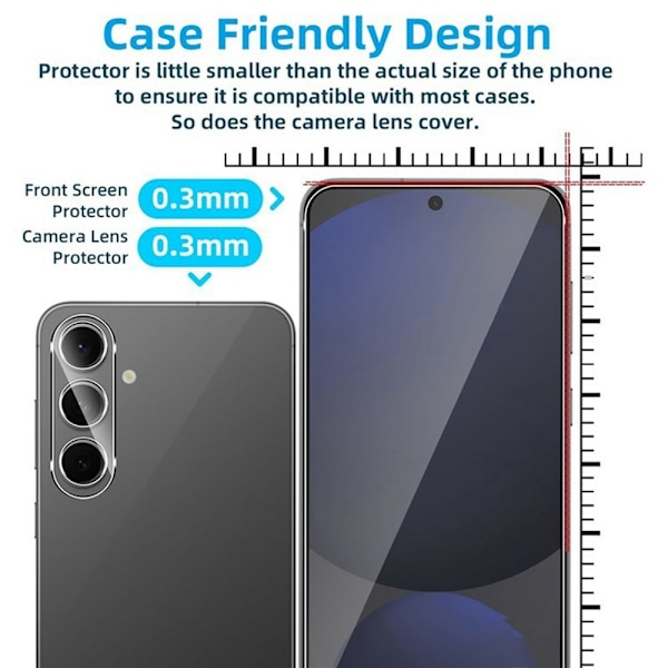 2 st För Samsung Galaxy A26 5G Härdat Glas Skärmskydd med Kamera Linsskydd Transparent