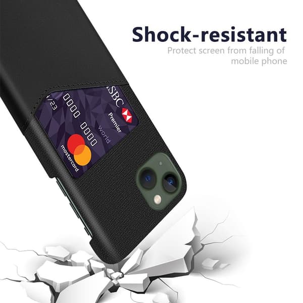 Kortholder Beskyttende telefonetui til iPhone 15 Cover Black