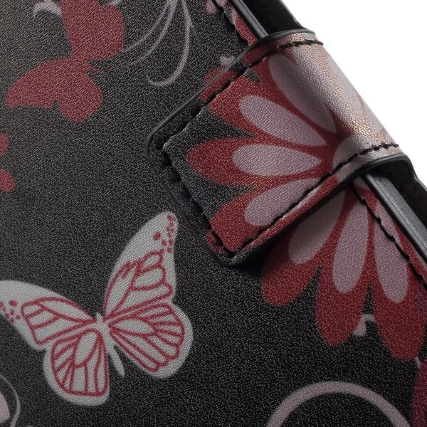Microsoft Lumia 950 XL Lompakkokotelo Butterflies Black