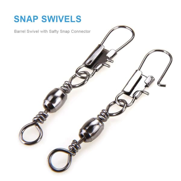 100 kuulalaakeroidut kääntyvät Snap Connector - kalastustarvikkeet Silver