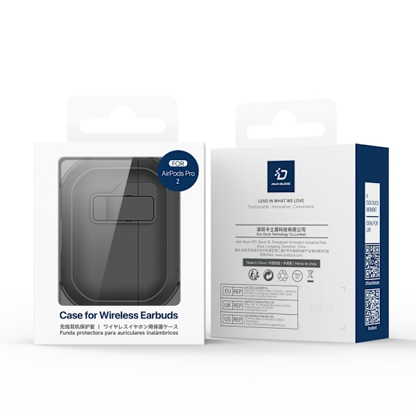 AirPods 4 -kotelolle DUX DUCIS PC+TPU Bluetooth-kotelo / kuori koukulla Black