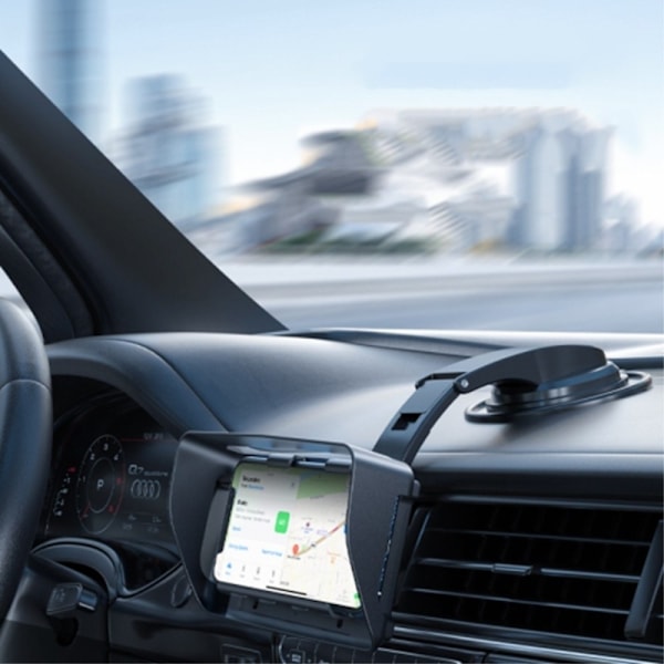 Auto Matkapuhelinteline 360° kääntyvä Tuulilasi Handsfree puhelinteline Black