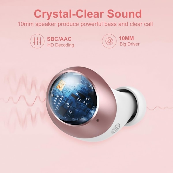 Q26 Bluetooth headset Digital Display In-Ear trådløse hovedtelefoner PowerBank funktion - Lyserød Pink