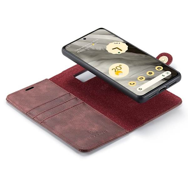 DG.MING for Google Pixel 8 Avtakbart 2-i-1 Lommebokdeksel Red