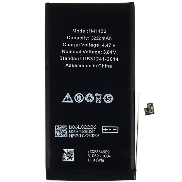 För iPhone 13 3.84V 3232mAh uppladdningsbart Li - Polymer batteri Svart