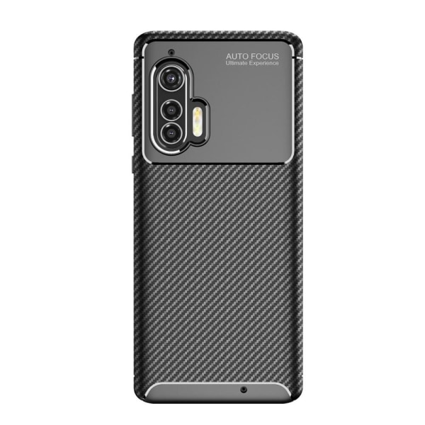 Carbon Fiber Anti-drop Soft TPU Case for Motorola Edge+ - Black Black