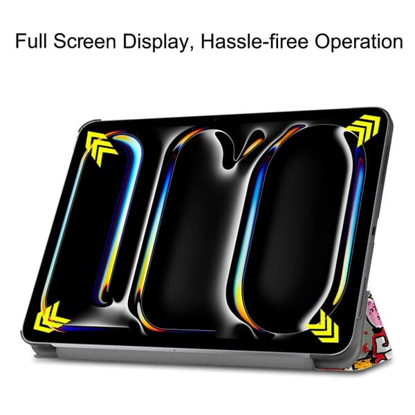 Till iPad Pro 11 (2024) Slim fit tri - fold fodral - Graffiti multifärg