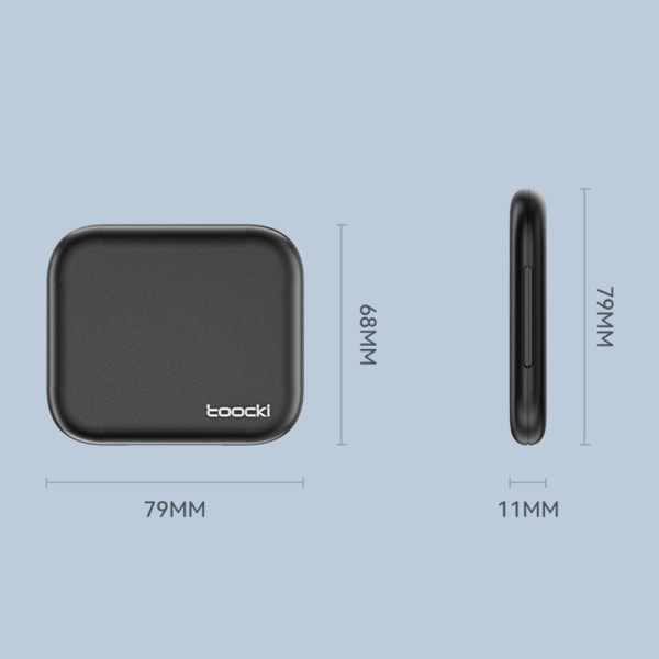 TOOCKI USB-C till USB-C-kabel USB+iP+Micro USB-adaptrar fodral Svart