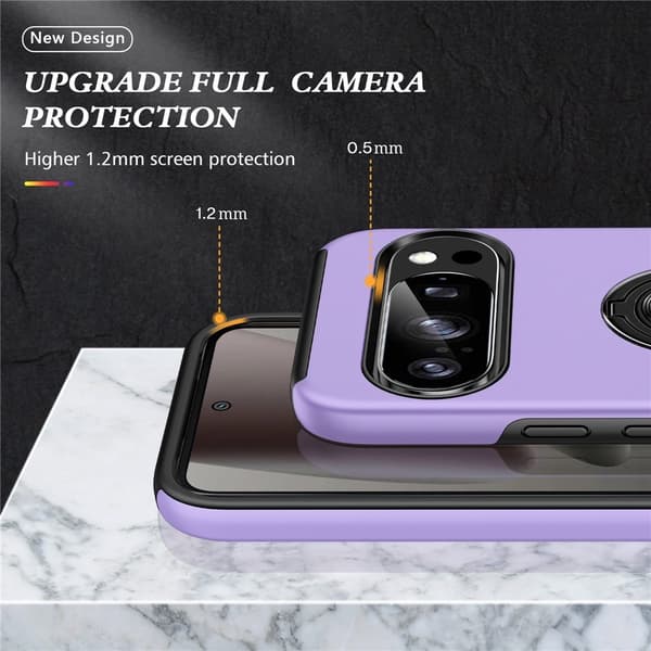 Til Pixel 10 Pro / Pixel 10 Deksel Hybriddeksel med Finger Ring - Purple