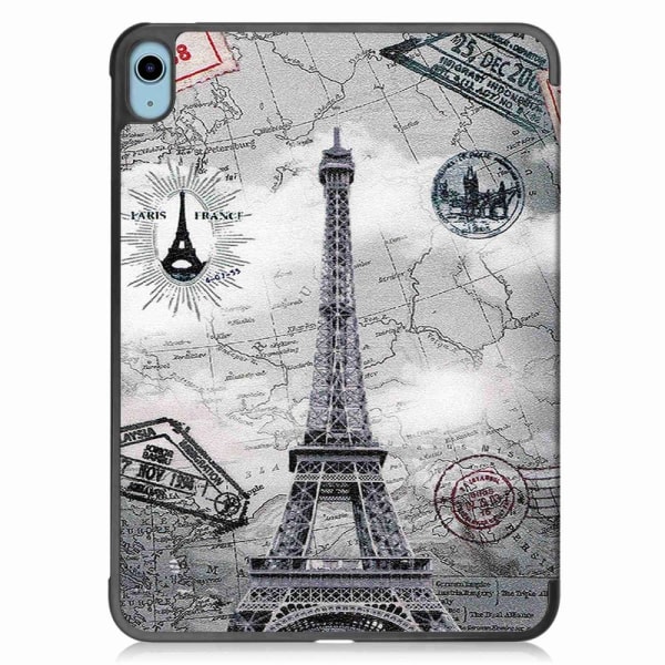 Apple iPad 10.9 2022 Slim fit tri-fold fodral - Map Multicolor