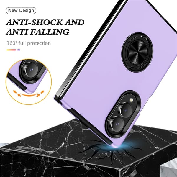 Hybridtelefoncover med ringholder til Samsung Galaxy Z Fold8 Purple