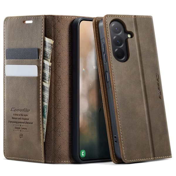 Till Samsung Galaxy A37 5G CASEME Plånboksfodral Brun