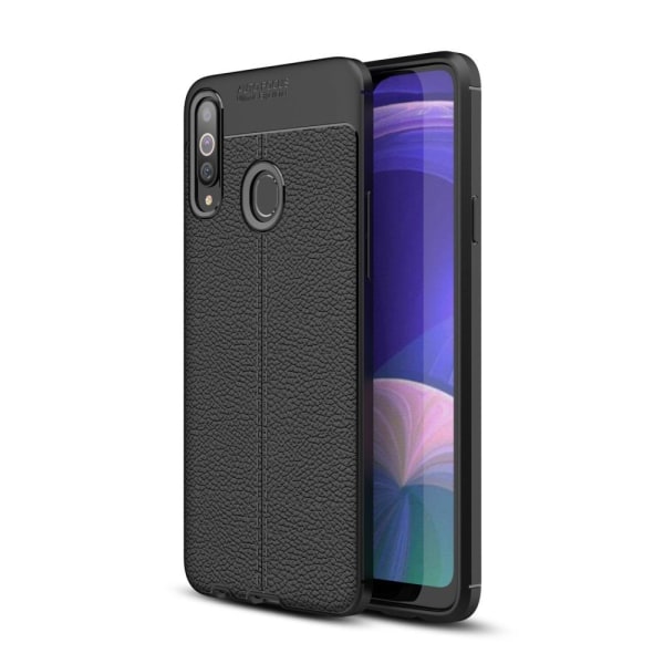 Litchi Texture Soft TPU Case for Samsung Galaxy A20s - Black Black