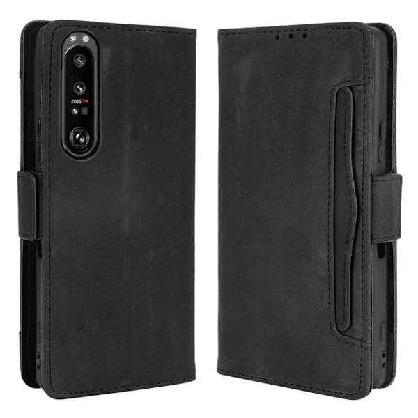 Lompakkoteline Käännettävä Puhelinkotelo Sony Xperia 1 III - Musta Black