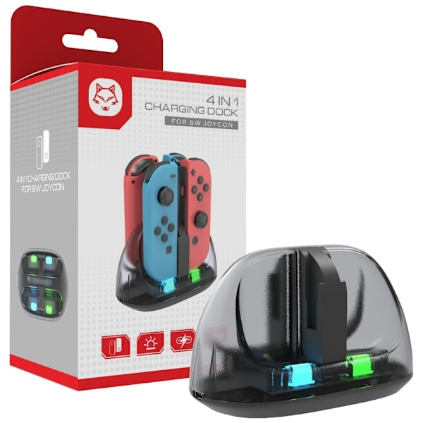 Oplader til controllere kompatibel med Nintendo Switch Joy-Con Ladestation Black