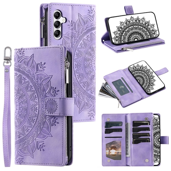 Til Samsung Galaxy A56 tegnebogscover Cover Shell Mandala Blomstermønster - Lilla Purple