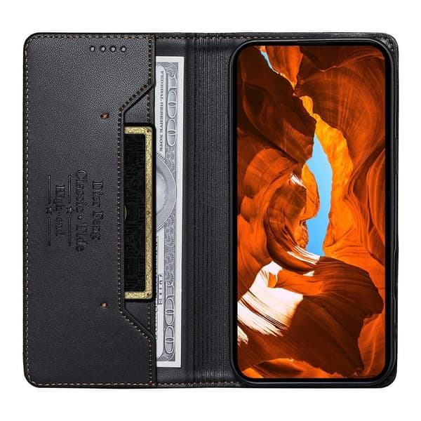 DIERFENG Puhelimen lompakkokotelo värisommitellulla logolla Google Pixel 11 ja 11 Pro Black