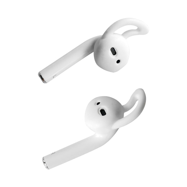 2 par/pakke HAT PRINCE blød silikone ørekrog til Apple AirPods White