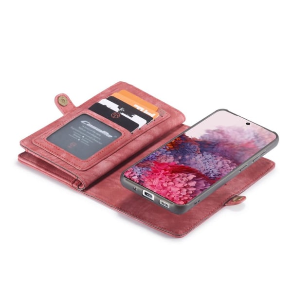CASEME Samsung Galaxy S20 Plus Retro läder plånboksfodral - Röd Röd